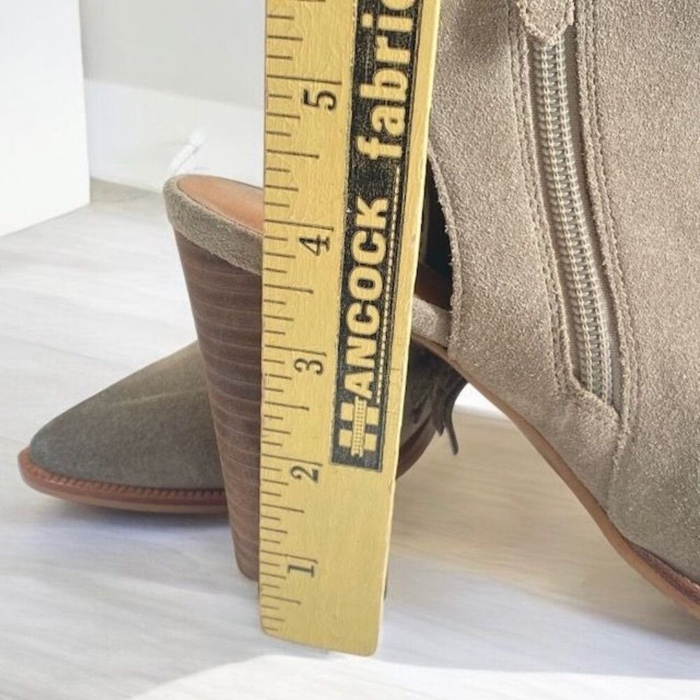 Linea Paolo Fringed Suede Elise Booties Tan Size 7.5 - Picture 5 of 11